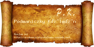 Podmaniczky Kálmán névjegykártya